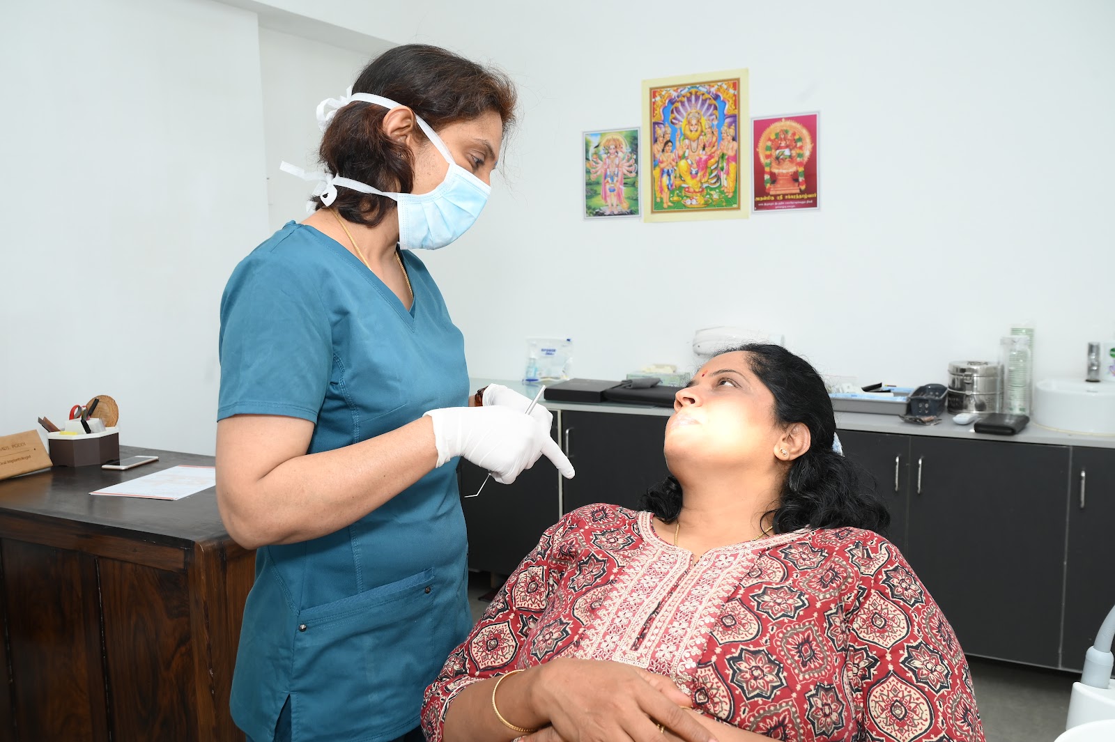 Dental treatment in progress