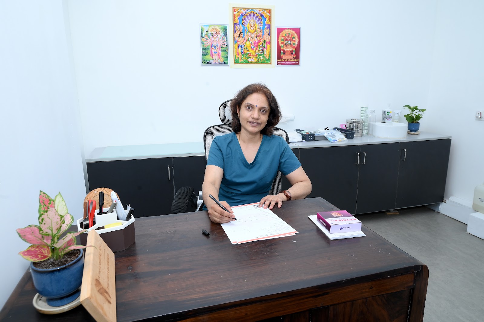 Dr. Preeti at her consultation desk